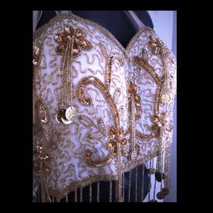 Ivory & gold belly dance costume